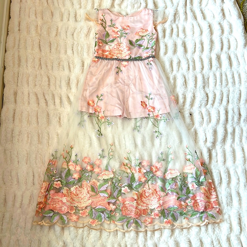 Rare Editions Floral Romper Dress